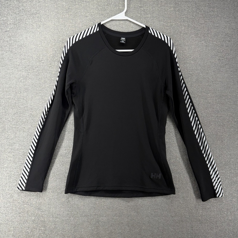 Helly Hansen Lifa Active Stripe Base Layer Women Size XS Black Winter Skiing